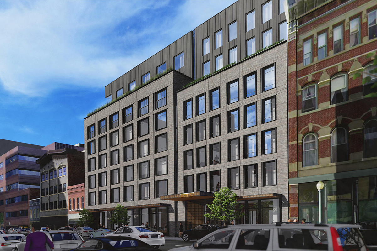 Blake Street Hotel Rendering Entry Overall Perspective
