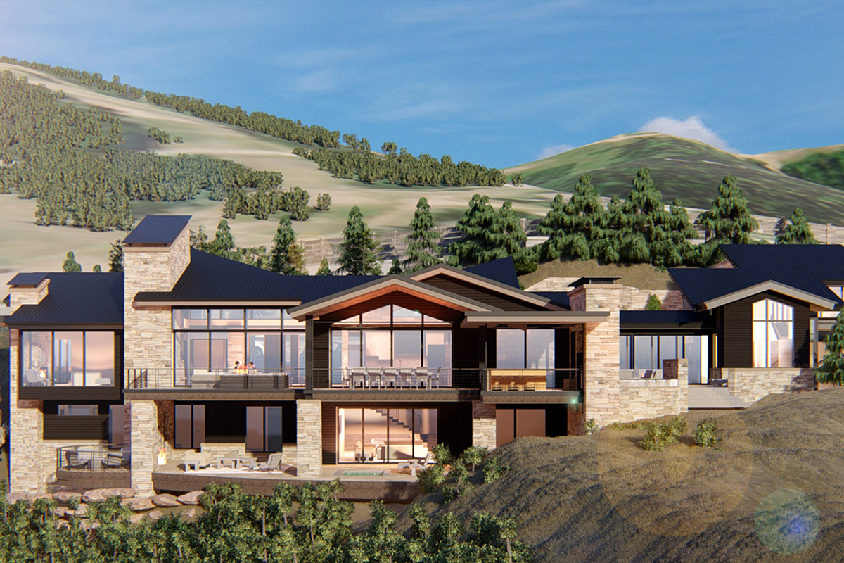 Park City Residence Rendering Exterior Rear Elevation