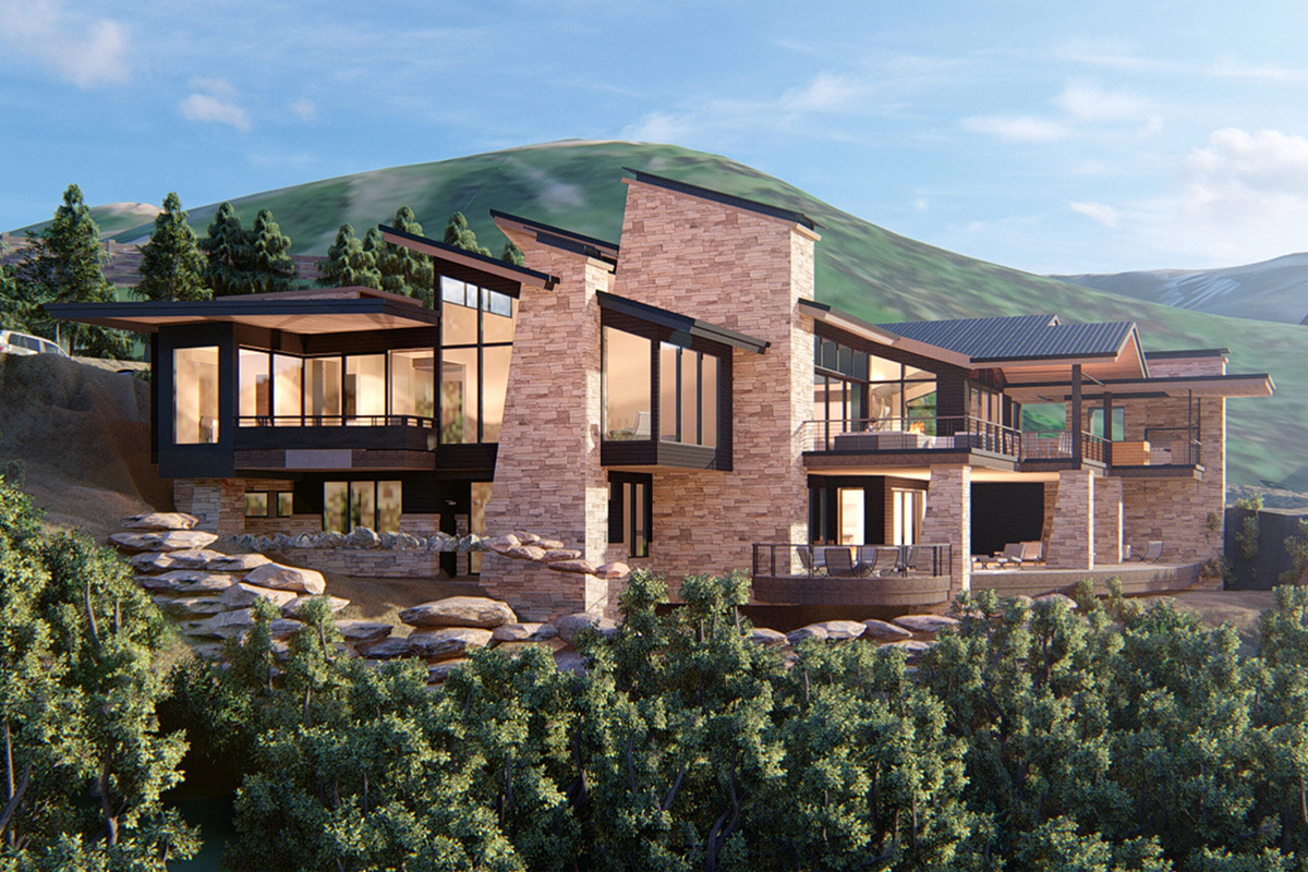 Park City Residence Rendering Rear Overall Exterior